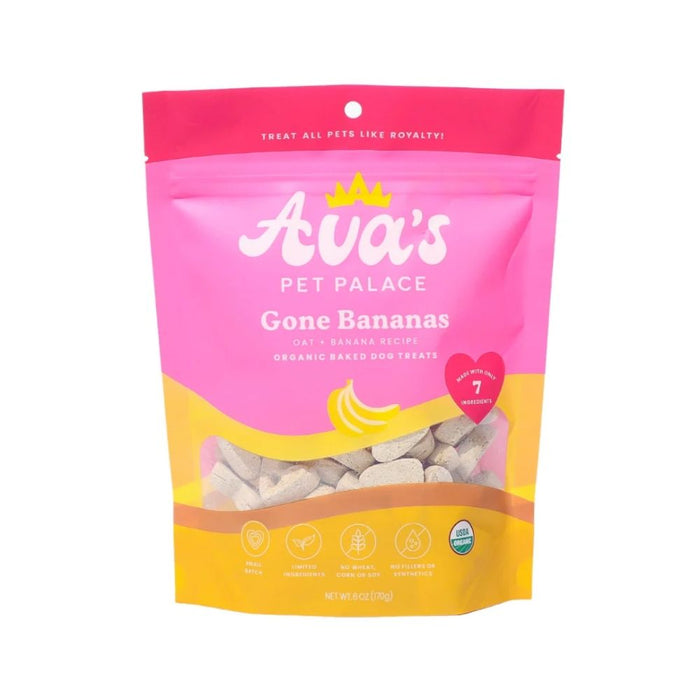 Ava’s Pet Palace Gone Bananas organic dog treat bag