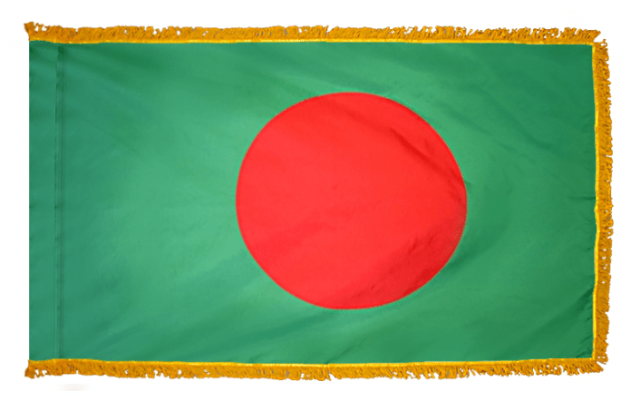 Bangladesh nylon flag product image with red disc on green field