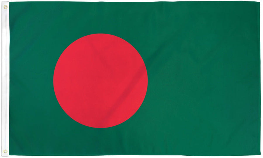 Bangladesh flag made in USA with green field and red disc