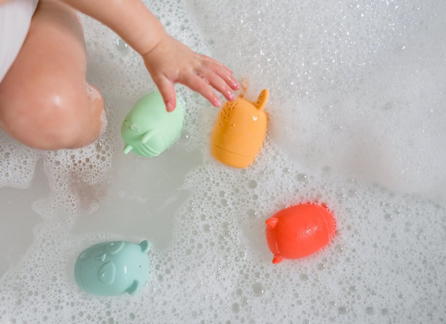 Bannor Bath Buddies: 4 Easy-Clean Silicone Bath Toys