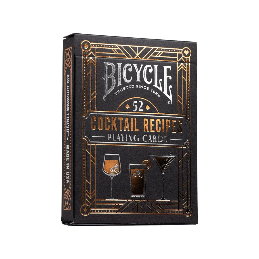 Bicycle Cocktail Recipe tuck box with Art Deco artwork