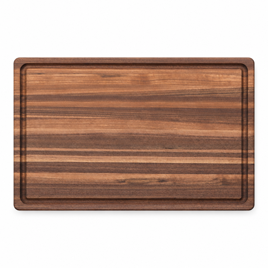 18 × 12 Walnut / Top Juice Groove / No Handles - top view