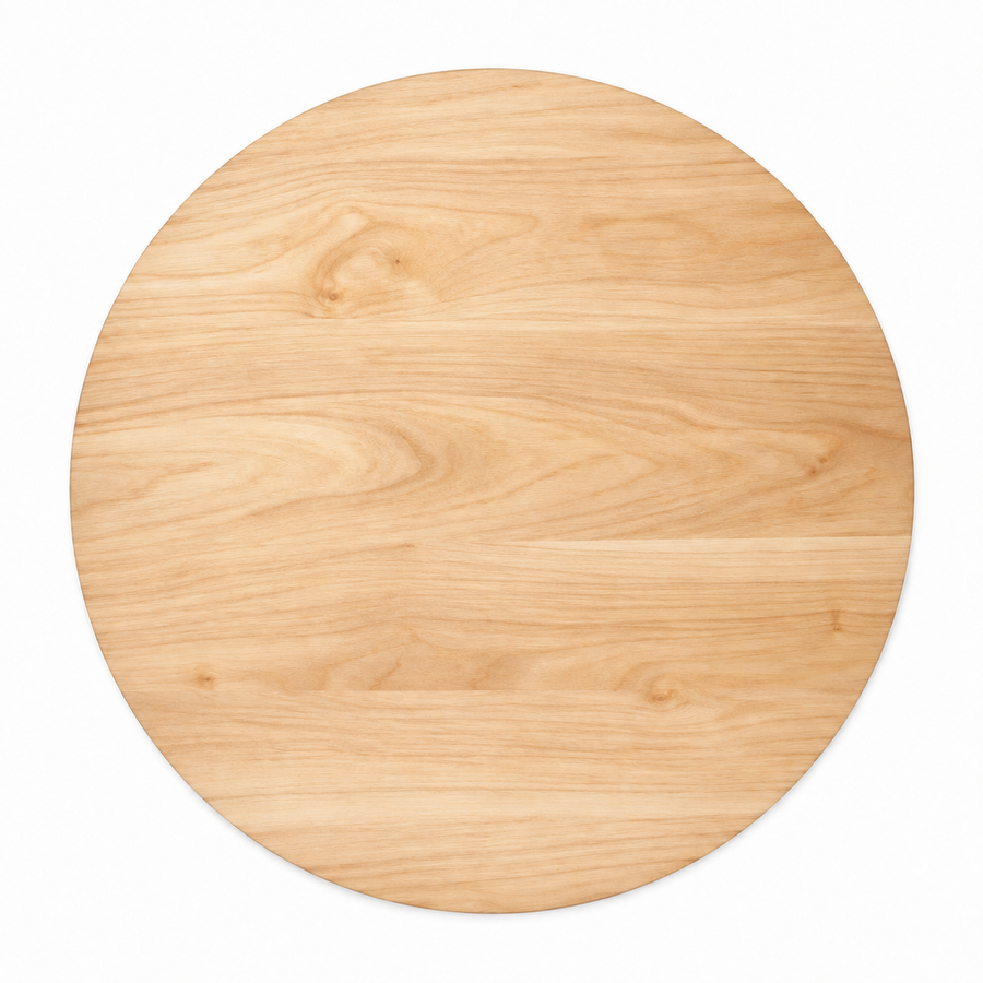 18-inch round Maple / No Groove / No Handles - top view