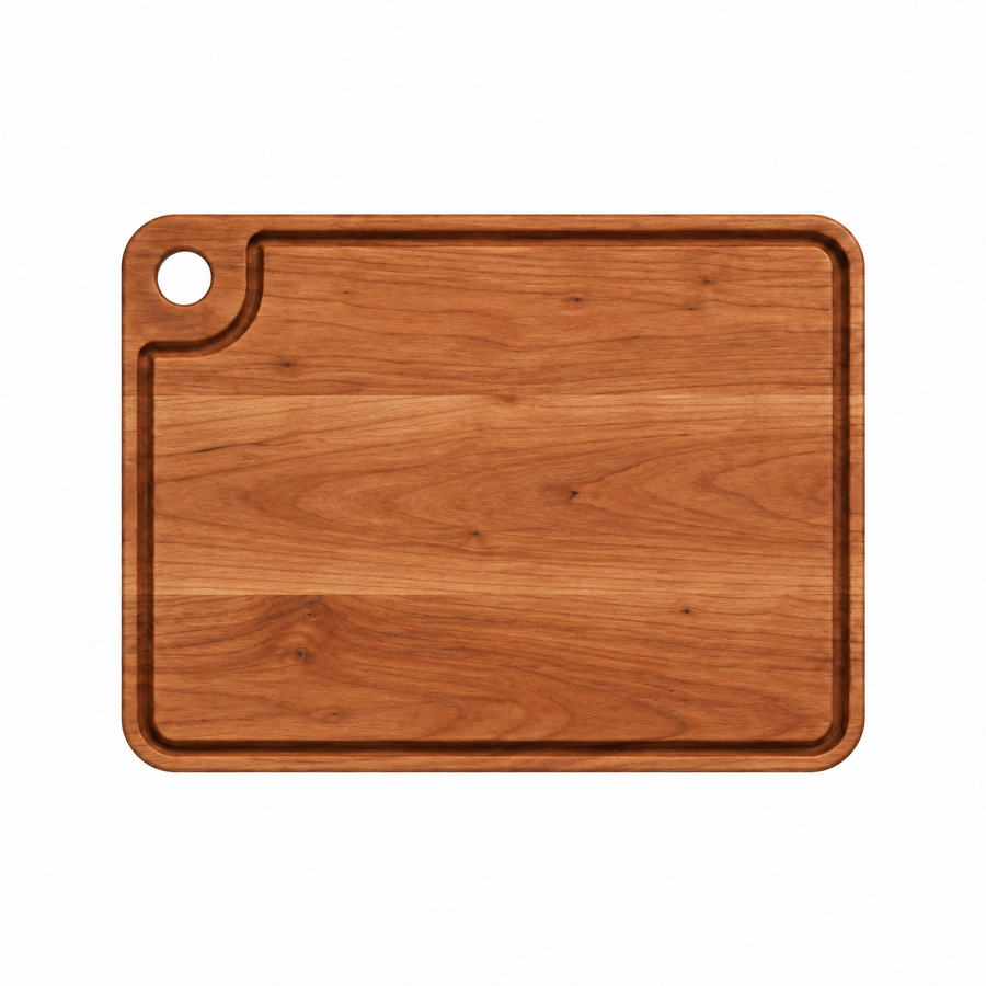 24 × 18 Cherry / Juice Groove / Thumb-Hole Handle - top view