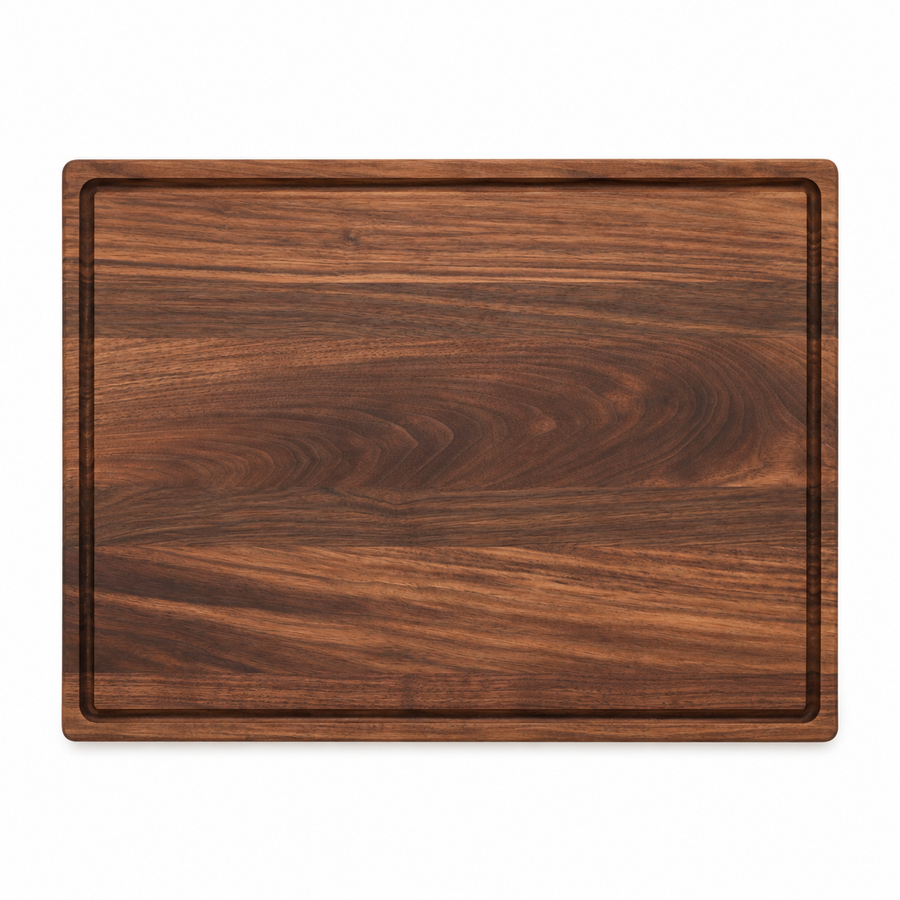 24 × 18 Walnut / Top Juice Groove / No Handles - top view