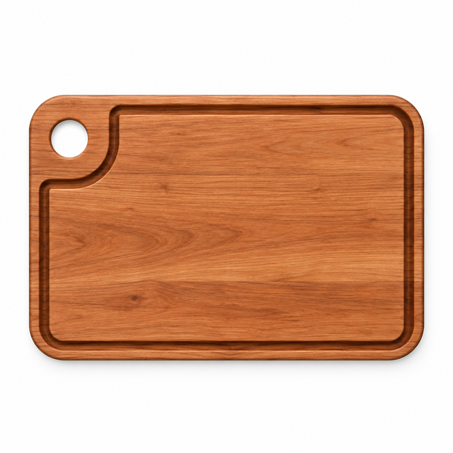 18 × 12 Cherry / Juice Groove / Thumb-Hole Handle - top view