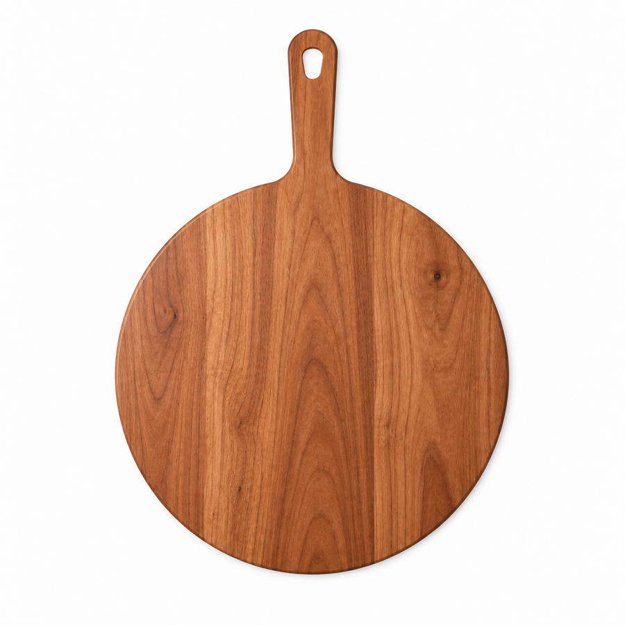 12" circle / 16.75" overall Cherry / No Groove / Paddle Handle - top view