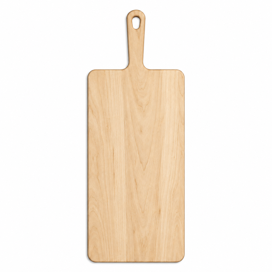 24 × 9 Maple / No Groove / Paddle Handle - top view