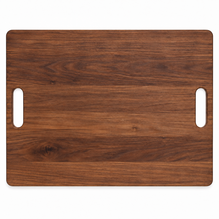24 × 18 Walnut / No Groove / Cutout Handles - top view