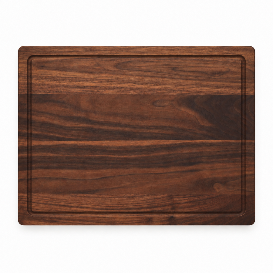 24 × 18 Walnut / Top Juice Groove / No Handles - top view