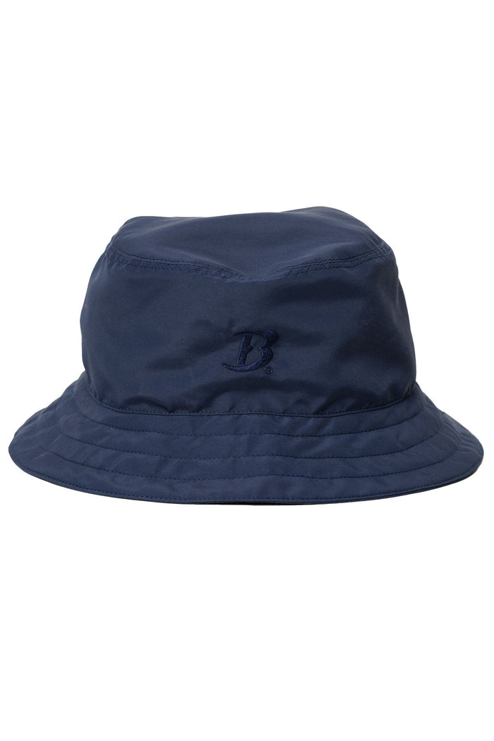 Supplex Nylon Bucket Hat: navy, angled brim view.