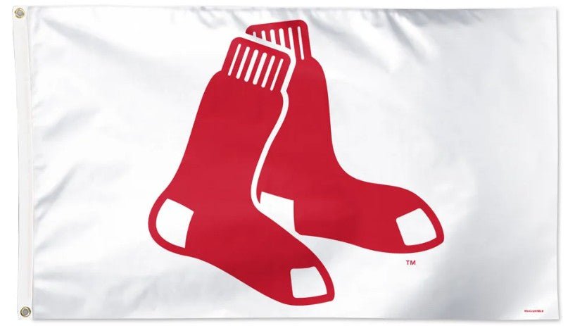 Boston Red Sox 3x5 white flag with team logo