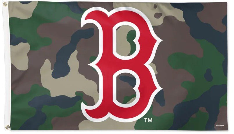 Boston Red Sox 3x5 camouflage MLB flag with team logo