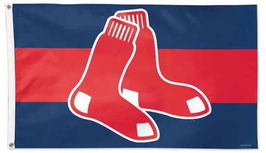 Boston Red Sox 3x5 striped MLB flag with team logo