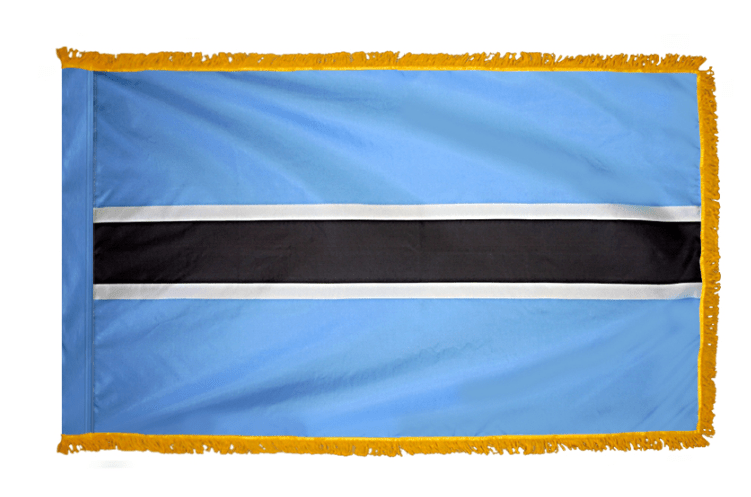 Botswana nylon flag product image with blue field and black white center stripe