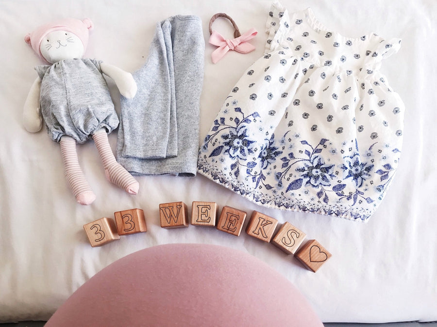 Pregnancy & Baby Milestone Blocks: 16-Piece Maple Set