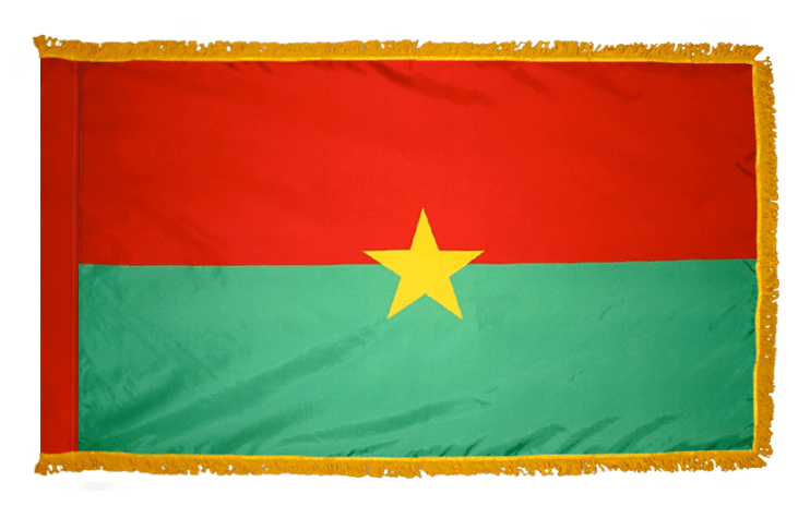 Burkina Faso nylon flag product image with red green design and yellow star