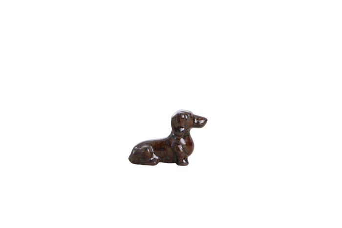Butch Ceramic Dachshund Figurine - Dark Honey