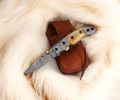 Mini folding knife | Bone Handle pocket knife | 3 inch blade