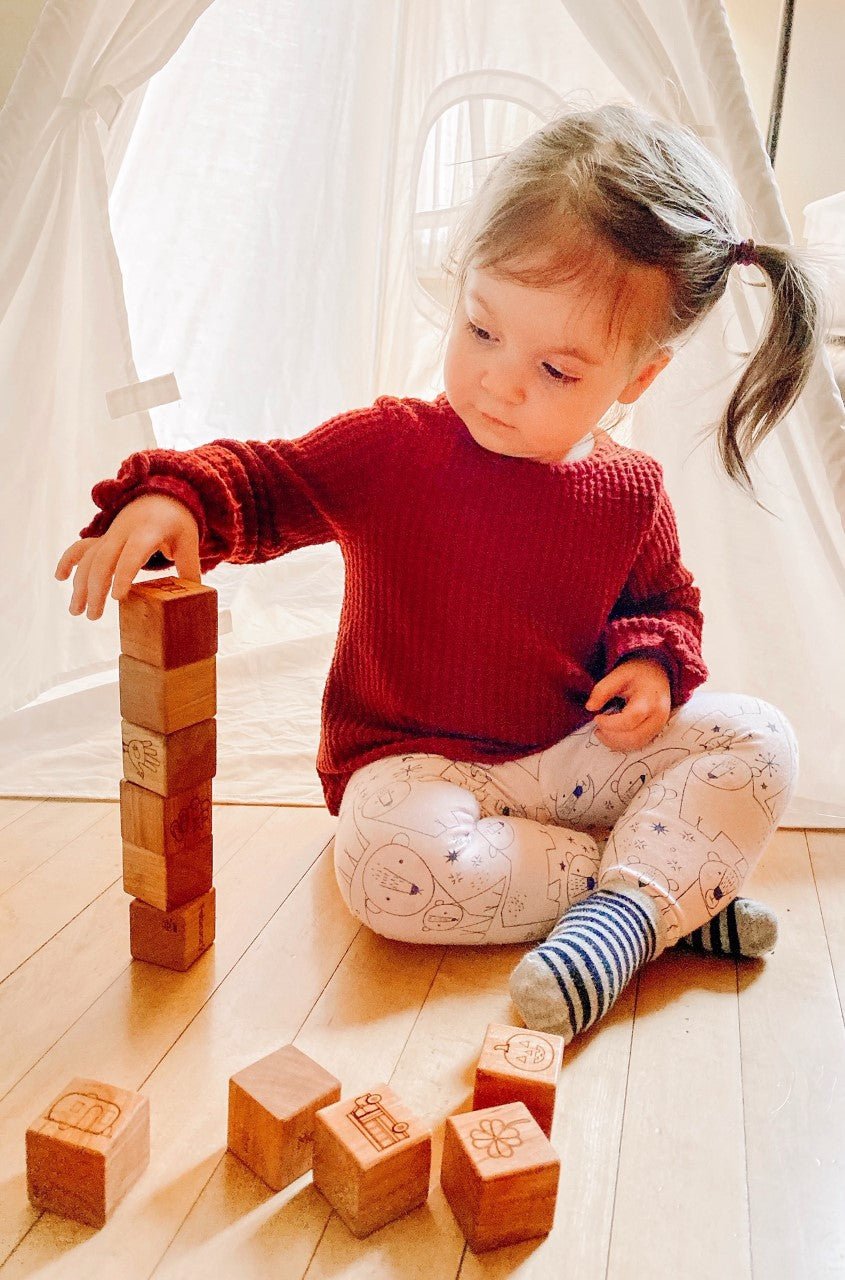 Wooden Calendar Blocks: 12 Maple Month Blocks