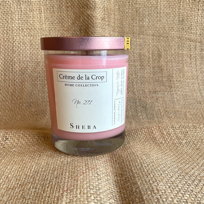 Sheba Soy Candle glass container with its optional lid