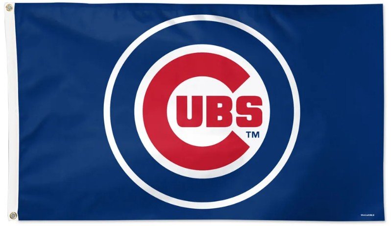 Chicago Cubs 3x5 MLB flag with deluxe blue background