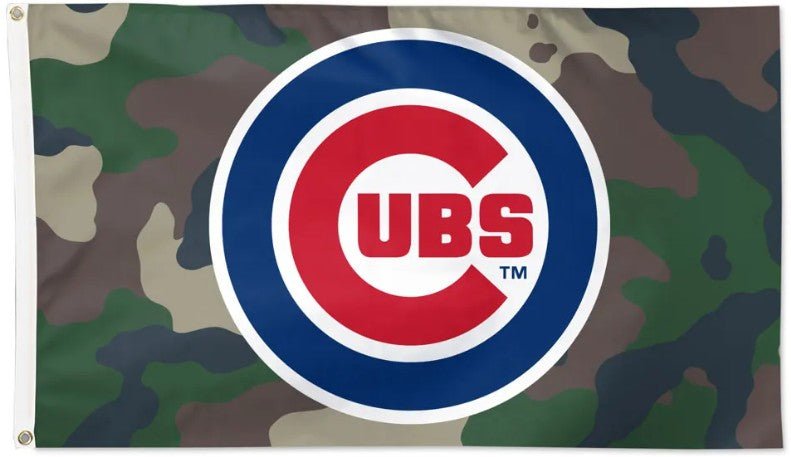 Chicago Cubs 3x5 camouflage MLB flag with team logo