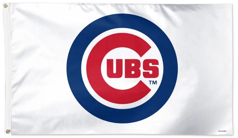 Chicago Cubs 3x5 white flag with team logo