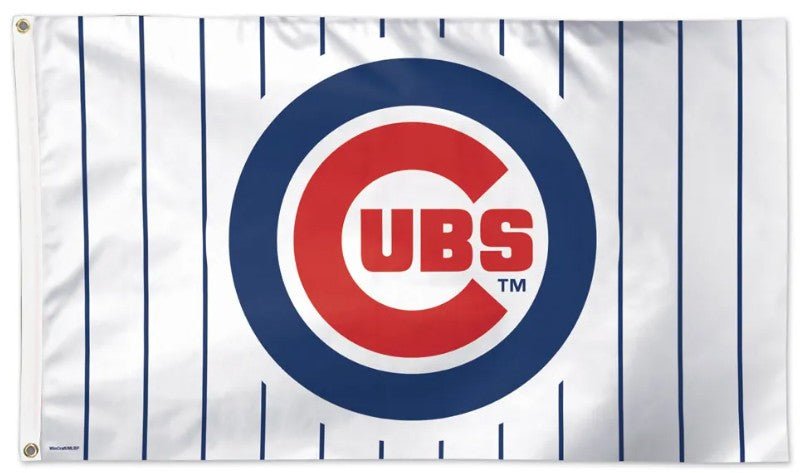 Chicago Cubs 3x5 pinstripe MLB flag with team logo