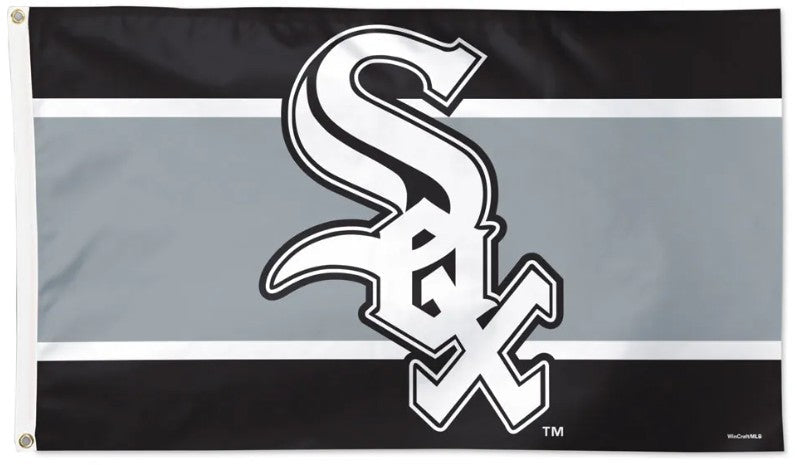 Chicago White Sox 3x5 striped MLB flag with team logo