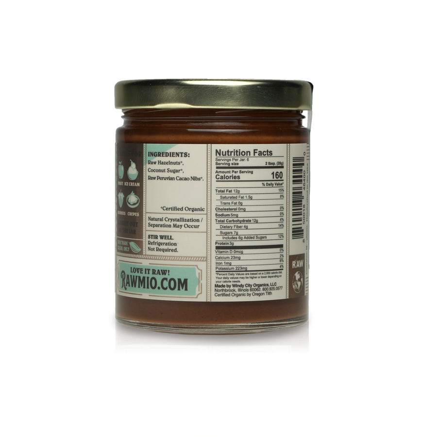 Back of packaging for Chocolate Hazelnut Spread