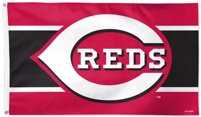 Cincinnati Reds 3x5 striped MLB flag with team logo