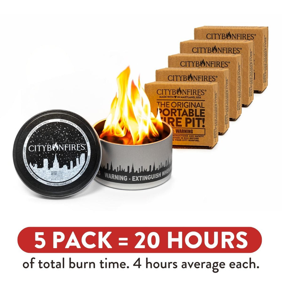 City Bonfire Portable Outdoor Fire Pit – 5-Pack