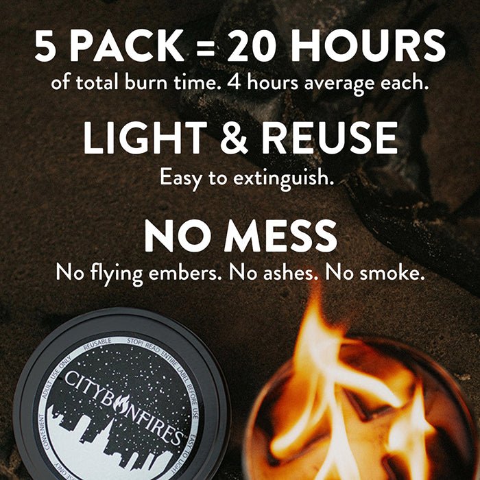 City Bonfire Portable Outdoor Fire Pit – 5-Pack