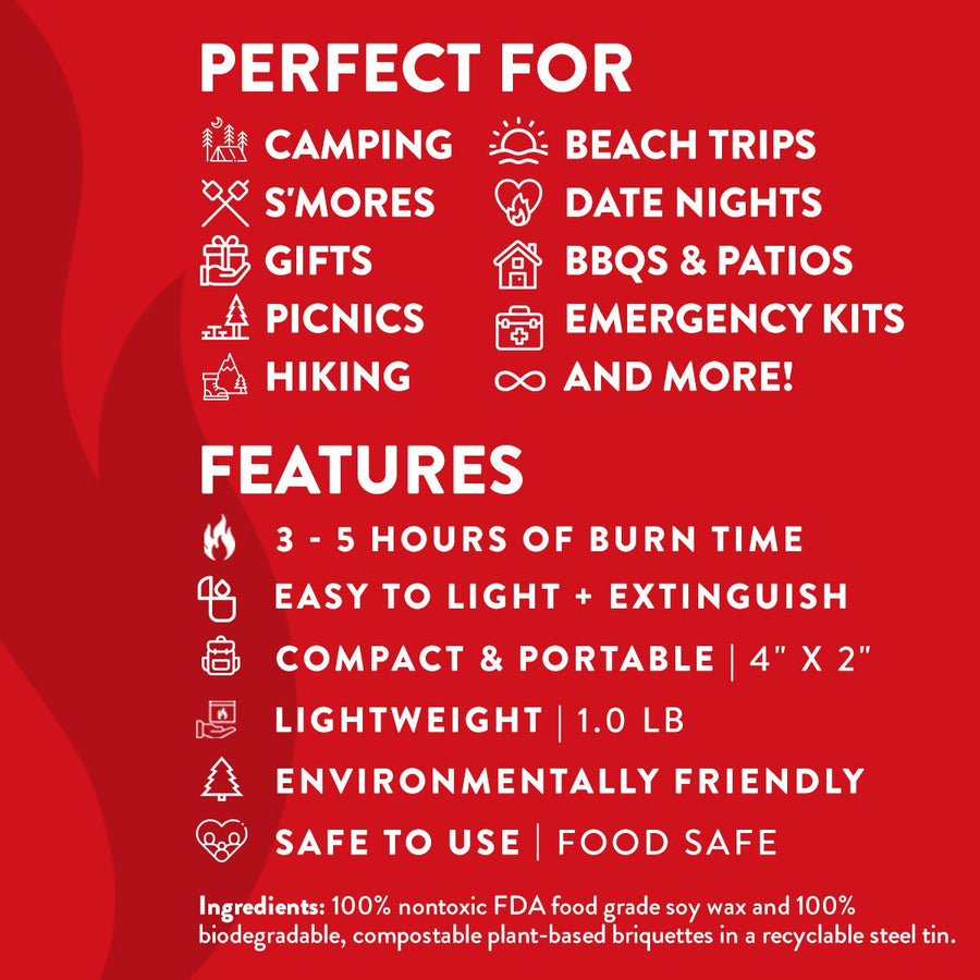 Maker feature graphic showing the portable bonfire and flame