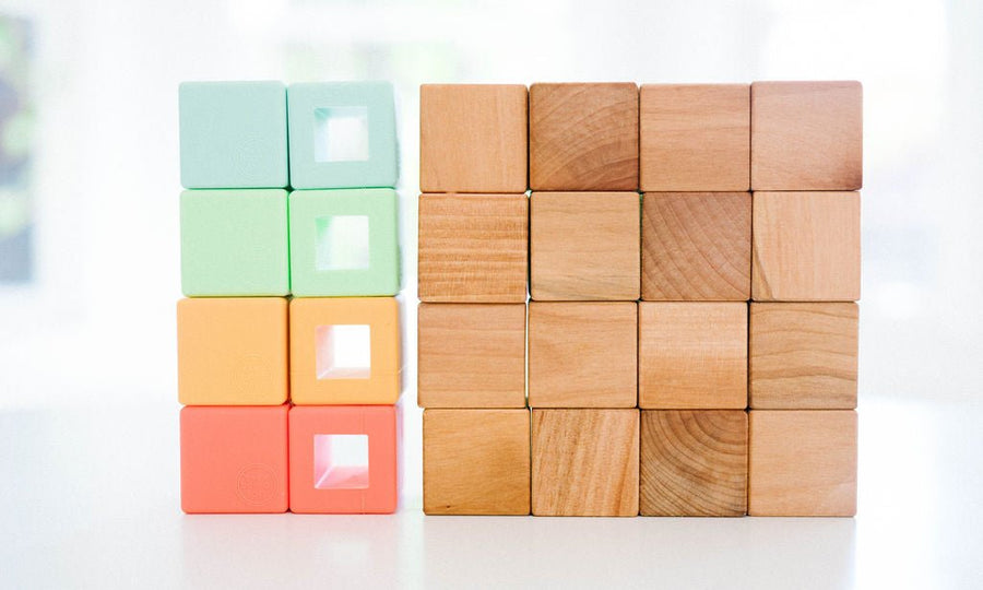 Wood & Silicone Building Blocks: 24-Piece Set
