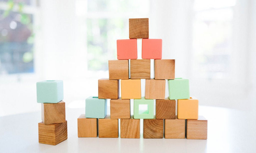 Wood & Silicone Building Blocks: 24-Piece Set