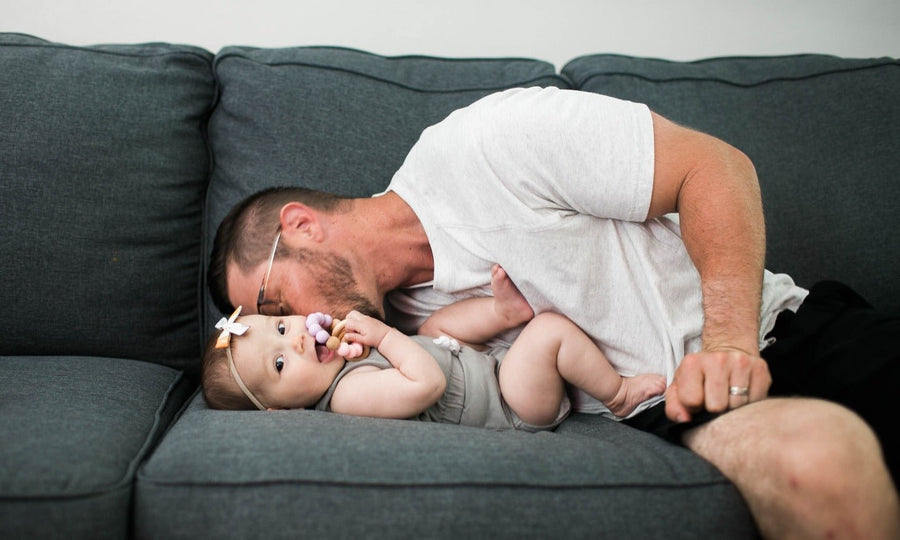 Classic Baby Teether: Wood Rings & Silicone Beads