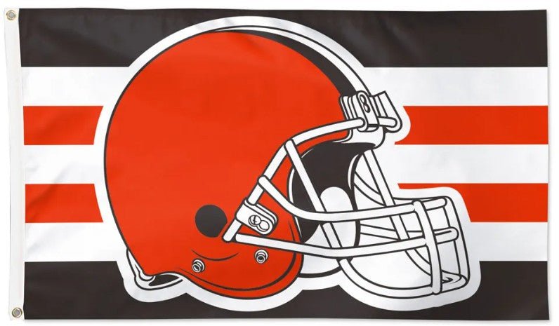 Cleveland Browns 3x5 striped NFL flag with helmet logo