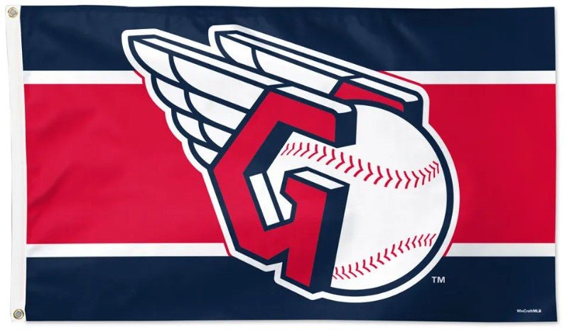 Cleveland Guardians 3x5 striped MLB flag with team logo