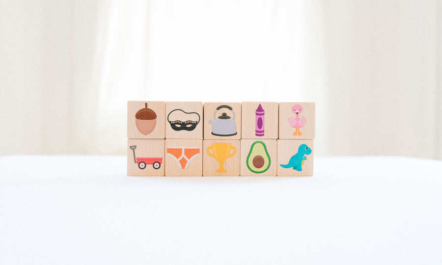 Wooden Color Learning Blocks: 10-Piece Maple Set