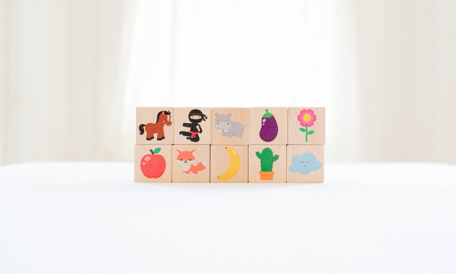 Wooden Color Learning Blocks: 10-Piece Maple Set