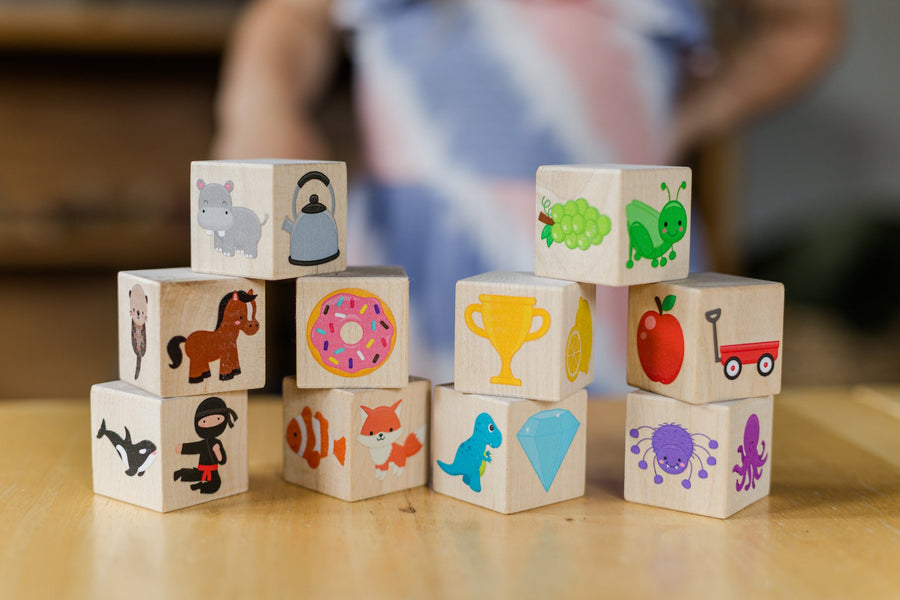 Wooden Color Learning Blocks: 10-Piece Maple Set