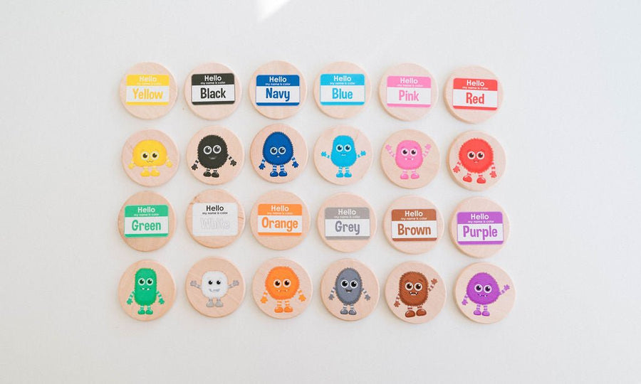 Color Monster Matching Game: 24 Wooden Tiles