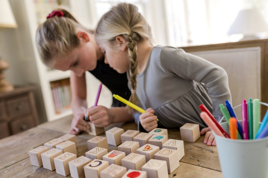 Maple Alphabet Blocks: 30-Piece Unfinished ABC Set