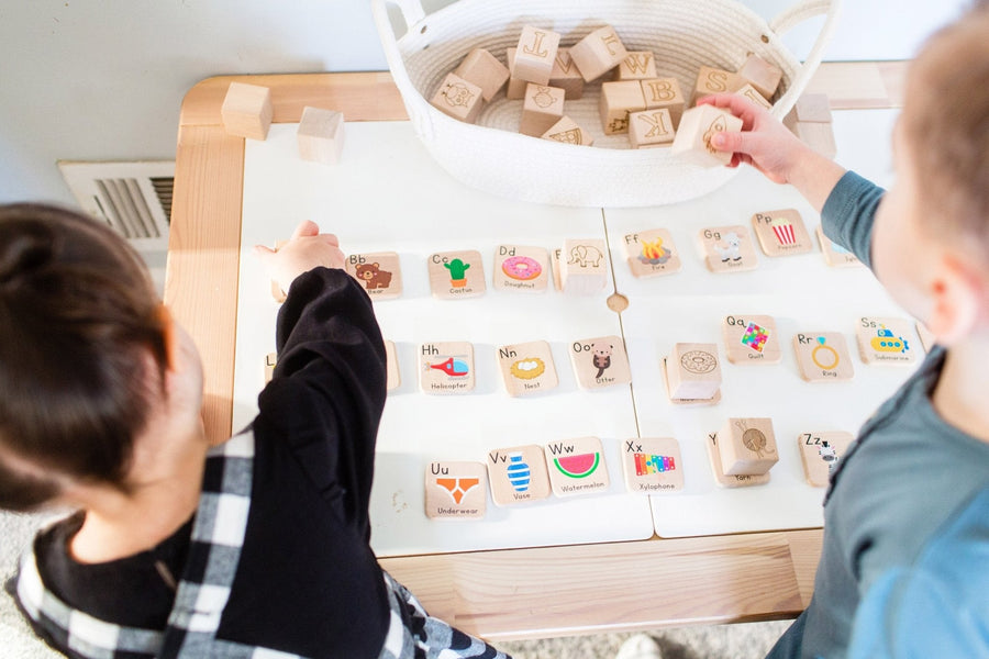Maple Alphabet Blocks: 30-Piece Unfinished ABC Set