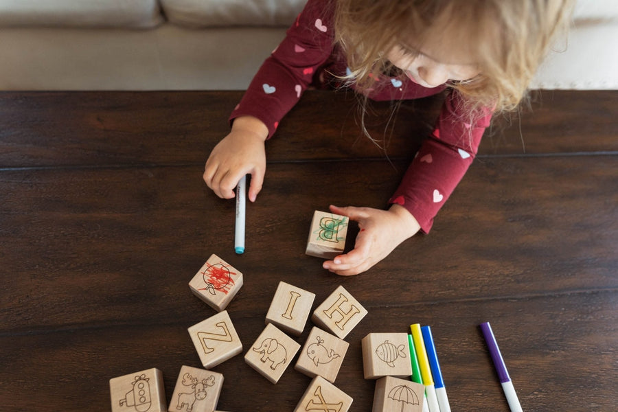 Maple Alphabet Blocks: 30-Piece Unfinished ABC Set