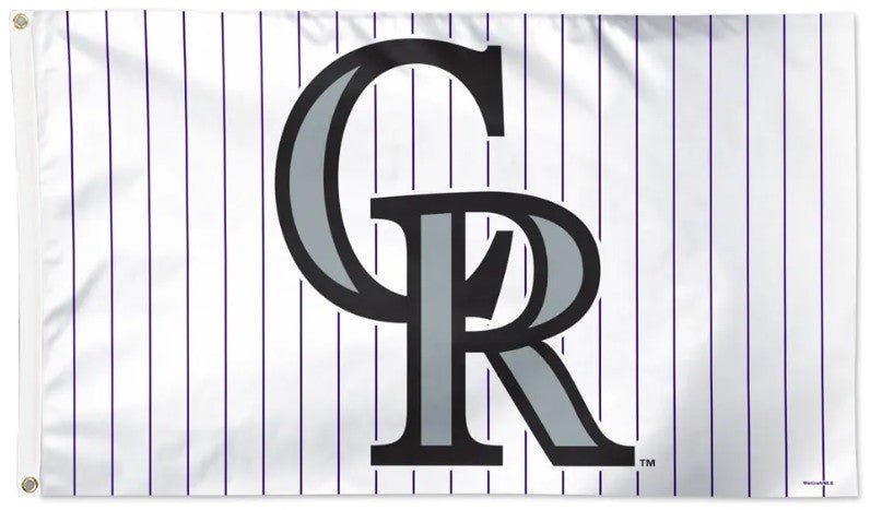 Colorado Rockies 3x5 pinstripe MLB flag with team logo