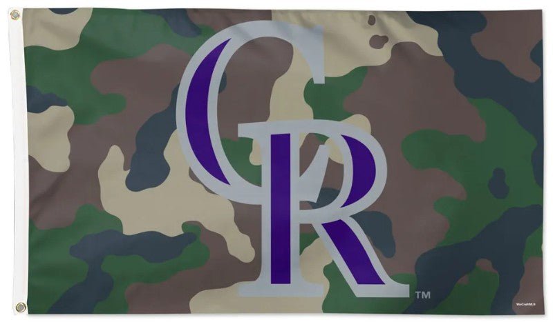 Colorado Rockies 3x5 white flag with team logo