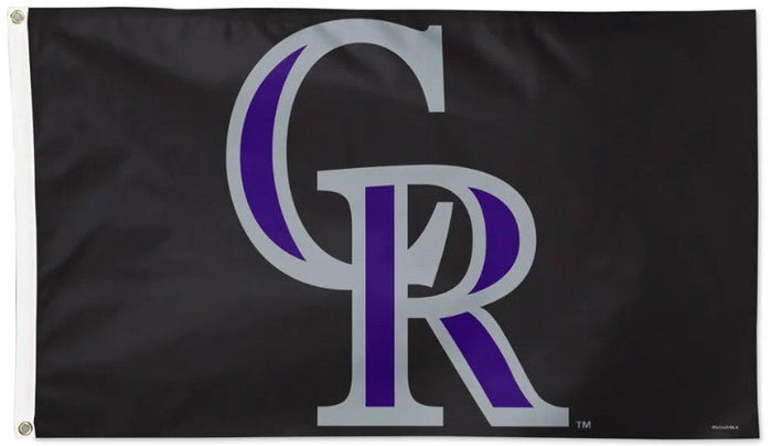 Colorado Rockies 3x5 MLB flag with deluxe black background